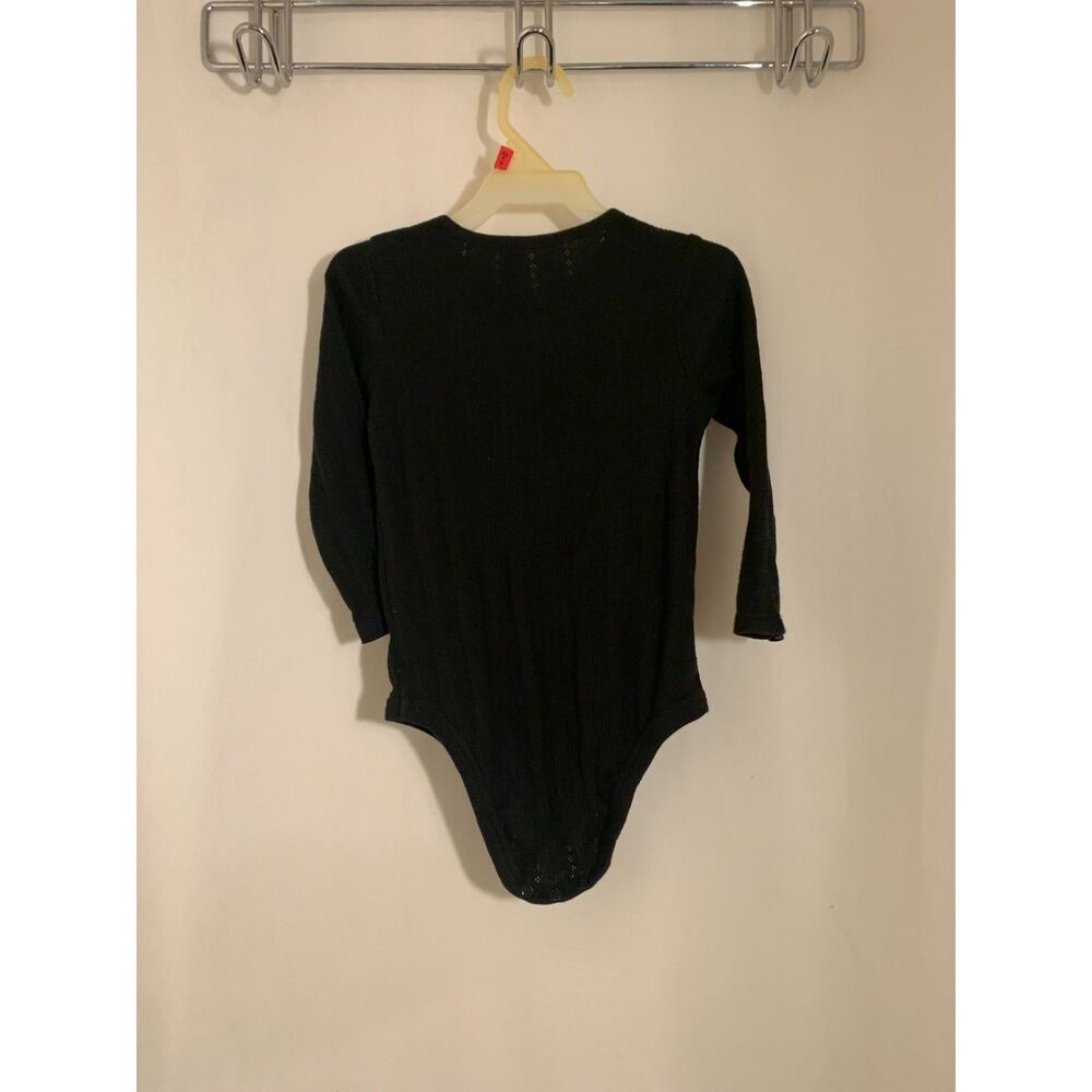 Garanimals Black Ribbed Long Sleeve Bodysuit 24M Baby One‑Piece